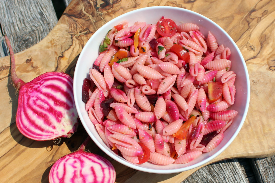 CSA Recipe | Pink Summer Pasta Salad